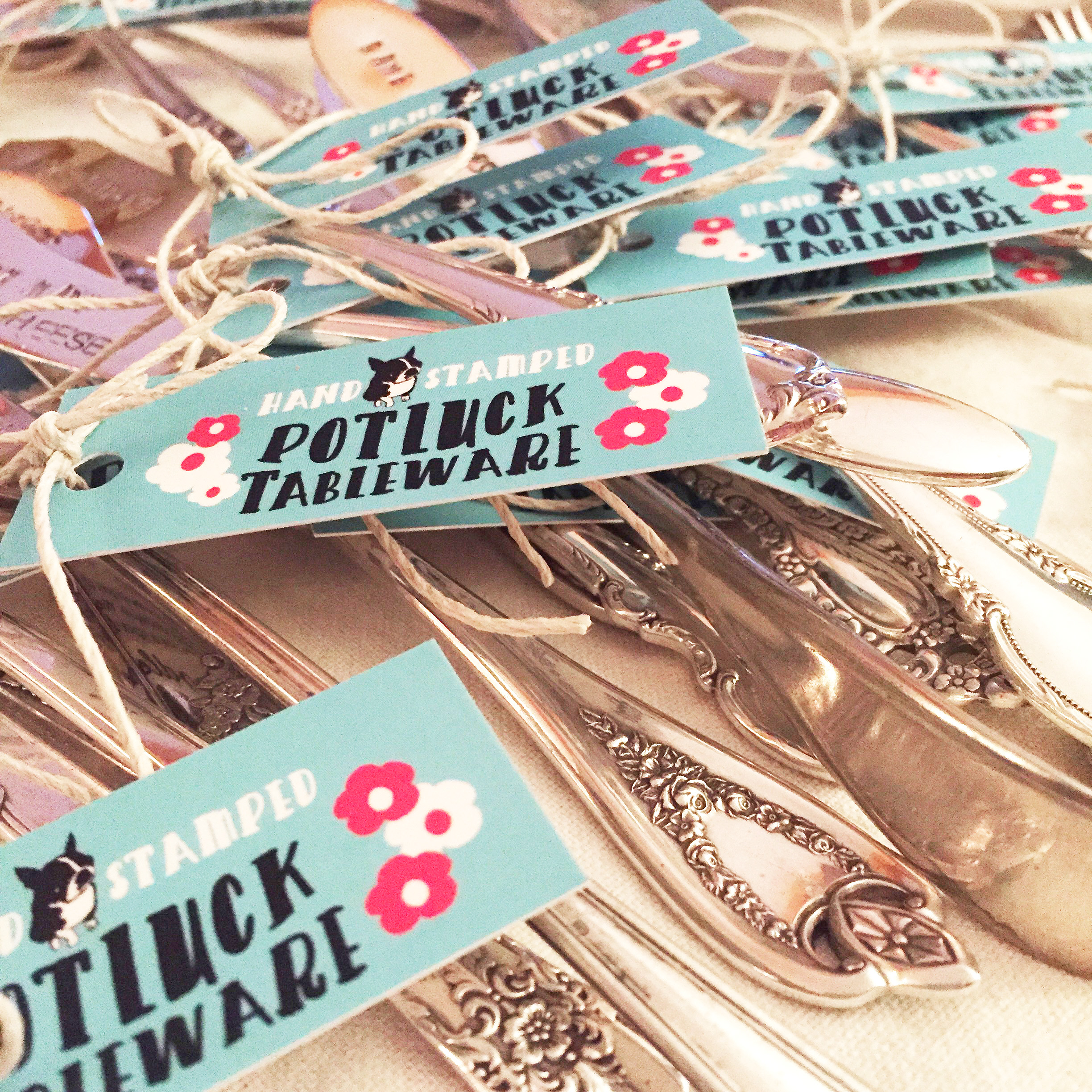 Pile of freshly tagged Potluck Tableware